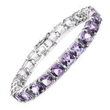 27.60 Carat Genuine Amethyst .925 Sterling Silver Bracelet