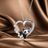 S925 Sterling Silver Adjustable Necklace with CZ and Enamel Pendant
