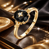 925 Sterling Silver Gold-Plated CZ Pavé Ring for Women