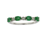 Emerald Diamond Fashion band rings 14KT White Gold