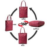 Maroon Leather Tote Bag