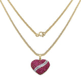 14K Yellow Gold Plated 4.67 Carat Genuine Ruby & White Topaz .925 Sterling Silver Pendant