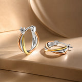 S925 Sterling Silver Earrings with Platinum, Rose Gold, and Gold Plating for Women