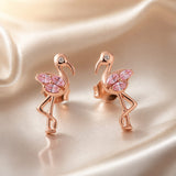 925 Sterling Silver 1.5x0.7cm Plated Rose Gold CZ Earrings for Women