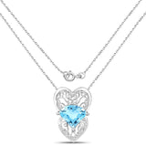 4.65 Carat Genuine Swiss Blue Topaz .925 Sterling Silver Pendant