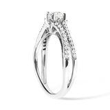 14K White Gold 5/8 Cttw Diamond Split Shank Engagement Ring  (G-H Color, VS2-SI1 Clarity) - Size 7
