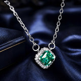 925 Sterling Silver 0.6 Carat Moissanite Pendant Necklace for Women