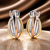 S925 Sterling Silver Earrings with Platinum, Rose Gold, and Gold Plating for Women