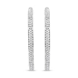 18K White Gold 2.00 Cttw Round-Cut Diamond Inner-Outer Hoop Earrings (F-G Color, VS1-VS2 Clarity)