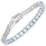 12.48 Carat Genuine Blue Topaz .925 Sterling Silver Bracelet