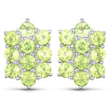 6.80 Carat Genuine Peridot .925 Sterling Silver 3 Piece Jewelry Set (Ring, Earrings, and Pendant w/ Chain)