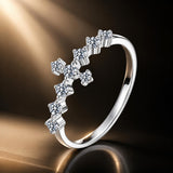 925 Sterling Silver Moissanite 0.15-0.20 Carat Ring for Women, Size 6