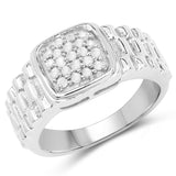 0.25 Carat Genuine White Diamond .925 Sterling Silver Ring