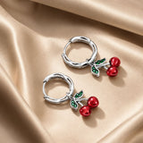 S925 Sterling Silver Oxidized CZ Enamel Earrings for Women