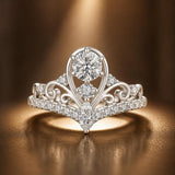 925 Sterling Silver 0.5 Carat Moissanite Ring in Size 6 for Women