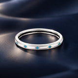 925 Sterling Silver Turquoise Oxidized Silver Ring Size 6 for Women