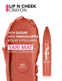 Flormar Lip & Cheek High Pigment Semi-Matte Crayon 3g