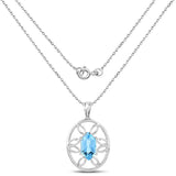 6.17 Carat Genuine Swiss Blue Topaz .925 Sterling Silver Pendant