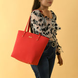 Era Vegan Leather Tote - Coral Red