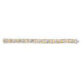 Men's  10K Yellow Gold Plated Silver Diamond Accent Geometric Link Bracelet