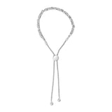 .925 Sterling Silver 1/2 Cttw Diamond Weave and Station Bolo Bracelet