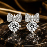925 Sterling Silver Earrings with CZ and White Gold Plating for Women