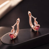 925 Sterling Silver Rose Gold Plated Earrings with CZ in Pavé Setting