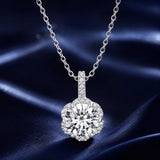 925 Sterling Silver Moissanite Pendant Necklace for Women - 45cm