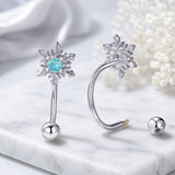 925 Sterling Silver Earrings with Transparent Glass for Women