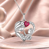 925 Sterling Silver Necklace with Pavé Setting CZ, 25x19mm Pendant, 400mm-450mm Length for Women