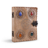 Handcrafted Vintage 4 Stone Leather Diary
