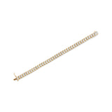 14K Yellow Gold 5.0 Cttw Invisible Set Princess-cut Diamond Buckle Link Tennis Bracelet (H-I Color, SI2-I1 Clarity) - Size 7.25"