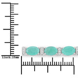 4.98 Carat Genuine Emerald and White Topaz .925 Sterling Silver Bracelet