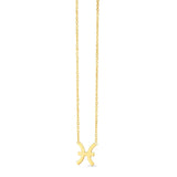 14K Yellow Gold Pisces Necklace