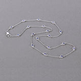 1.80 Carat Genuine Tanzanite .925 Sterling Silver Necklace