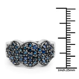 2.35 Carat Genuine Blue Sapphire .925 Sterling Silver Ring