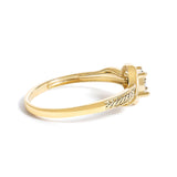 10K Yellow Gold Diamond Cluster Twisted Promise Ring