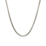 2.4mm 14k White Gold Round Box Chain