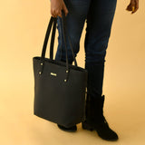 Era Vegan Leather Tote - Midnight Black