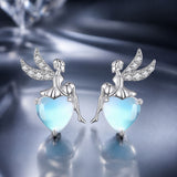 925 Sterling Silver Moonstone CZ Earrings for Women