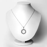 1.30 Carat Genuine Blue Sapphire and White Topaz .925 Sterling Silver Pendant