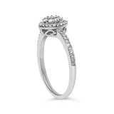 Sterling Silver 1/5 Cttw Diamond Round Motif Halo Ring
