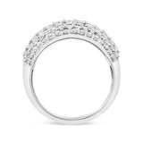 .925 Sterling Silver 2.00 Cttw Round and Baguette-Cut Diamond Cluster Ring (H-I Color, I1-I2 Clarity) - Size 7