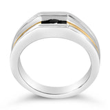 Men's 14K Yellow Gold Plated Sterling Silver 1/2 Cttw Black Diamond Band Ring
