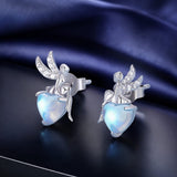 925 Sterling Silver Moonstone CZ Earrings for Women
