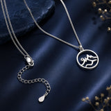 925 Sterling Silver Necklace with Pavé Setting CZ 21*16mm Pendant