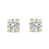 14K Yellow Gold 1.0 Cttw Lab Grown Diamond Solitaire Stud Earrings