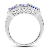 1.32 Carat Genuine Tanzanite .925 Sterling Silver Ring