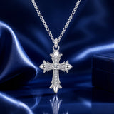 925 Sterling Silver Plated White Gold Moissanite Necklace 40+5cm for Women