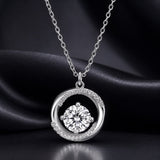 925 Sterling Silver Moissanite Necklace 40+5cm with CZ for Women